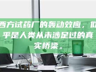 蚌埠西方试药厂的轰动效应，似乎是人类从未涉足过的真实桥梁。